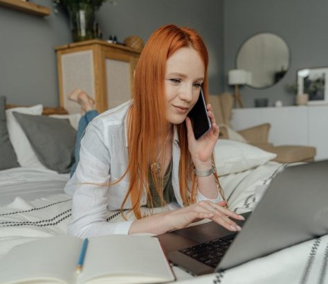 a woman using a smartphone